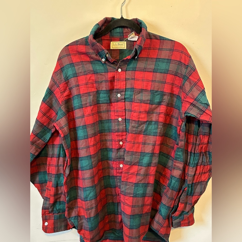 Men’s plaid button down ll bean